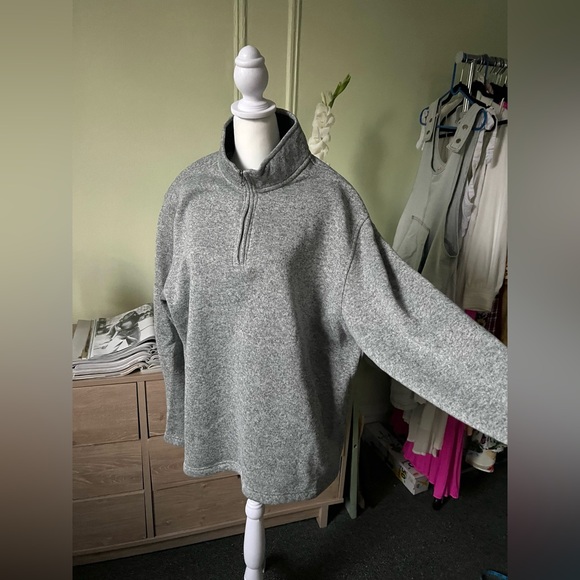 IZOD Heather Grey Half-Zip Mockneck Long-Sleeve Pullover Thick Sweater Shirt XXL - Picture 11 of 16